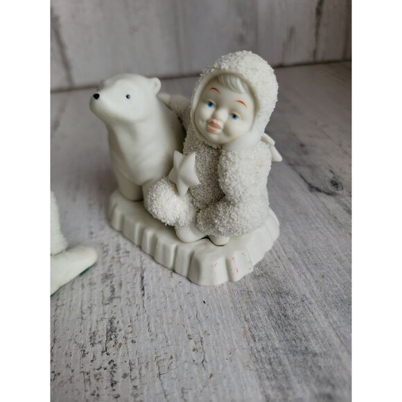 Dept 56 snow babies you are my lucky star polar bear Xmas figure set - Picture 4 of 7